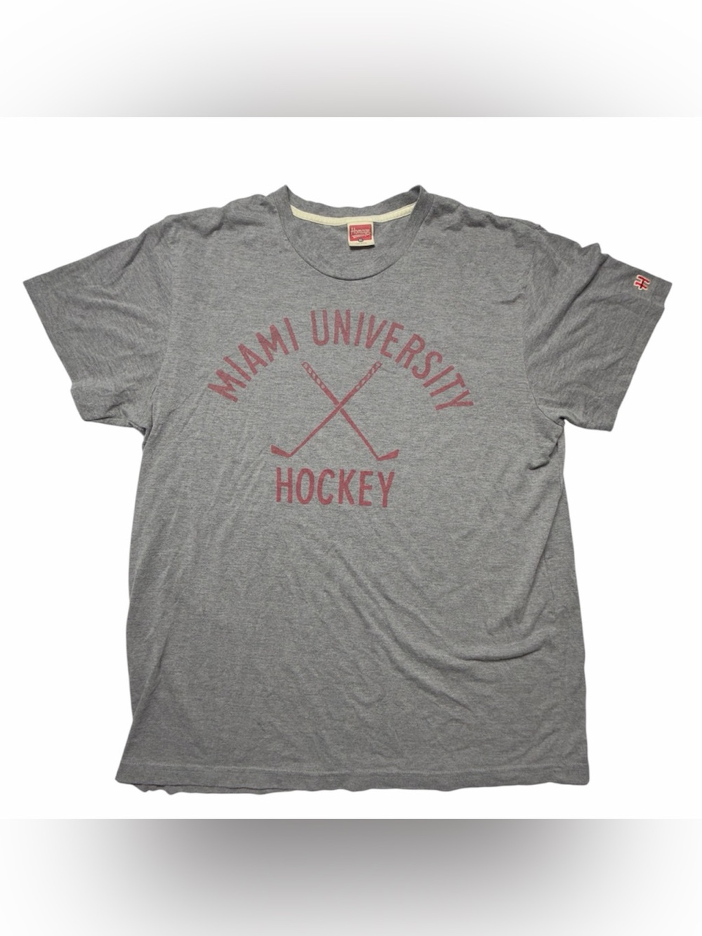Homage Miami University Hockey T Shirt Mens XL  Short Sleeve Tee Gray